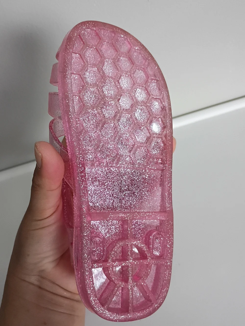 Kids Pink Glitter Jelly Sandals - Classic Strappy Style